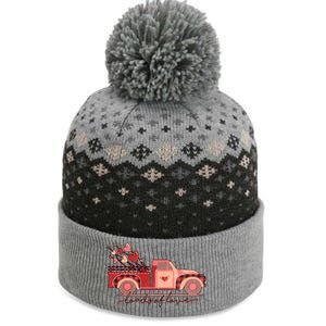 Load Of Love Truck Heart Retro Valentine's Day Gift The Baniff Cuffed Pom Beanie