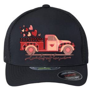 Load Of Love Truck Heart Retro Valentine's Day Gift Flexfit Unipanel Trucker Cap