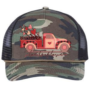 Load Of Love Truck Heart Retro Valentine's Day Gift Retro Rope Trucker Hat Cap