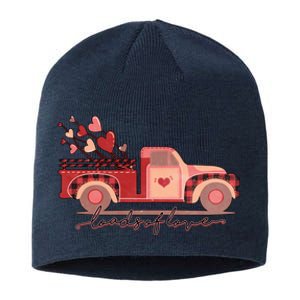 Load Of Love Truck Heart Retro Valentine's Day Gift Sustainable Beanie