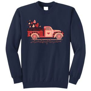 Load Of Love Truck Heart Retro Valentine's Day Gift Tall Sweatshirt