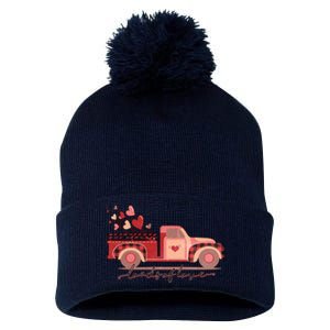 Load Of Love Truck Heart Retro Valentine's Day Gift Pom Pom 12in Knit Beanie