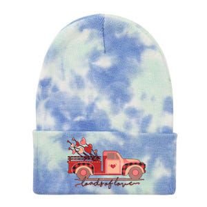 Load Of Love Truck Heart Retro Valentine's Day Gift Tie Dye 12in Knit Beanie