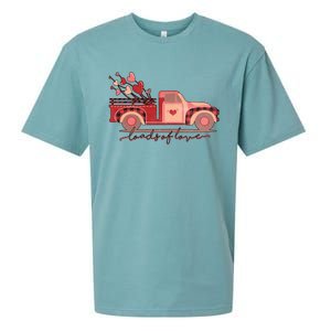 Load Of Love Truck Heart Retro Valentine's Day Gift Sueded Cloud Jersey T-Shirt