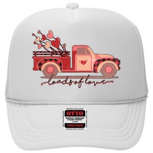 Load Of Love Truck Heart Retro Valentine's Day Gift High Crown Mesh Back Trucker Hat