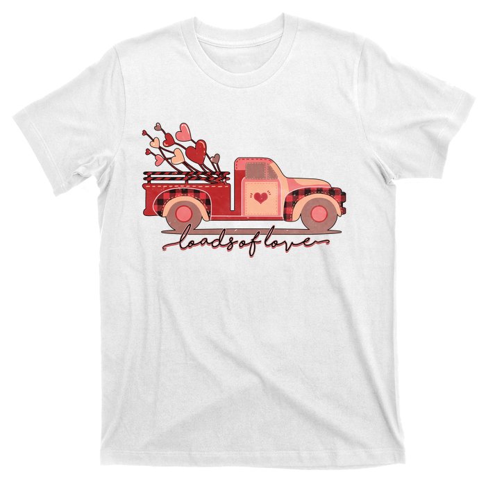 Load Of Love Truck Heart Retro Valentine's Day Gift T-Shirt