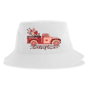 Load Of Love Truck Heart Retro Valentine's Day Gift Sustainable Bucket Hat