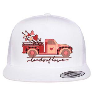 Load Of Love Truck Heart Retro Valentine's Day Gift Flat Bill Trucker Hat