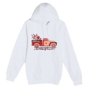 Load Of Love Truck Heart Retro Valentine's Day Gift Premium Pullover Hoodie