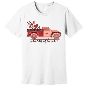 Load Of Love Truck Heart Retro Valentine's Day Gift Premium T-Shirt