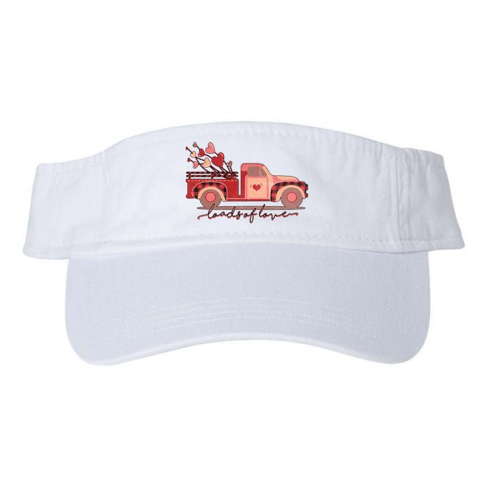 Load Of Love Truck Heart Retro Valentine's Day Gift Valucap Bio-Washed Visor