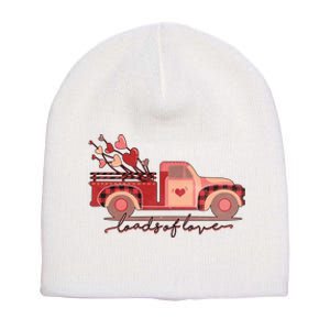 Load Of Love Truck Heart Retro Valentine's Day Gift Short Acrylic Beanie