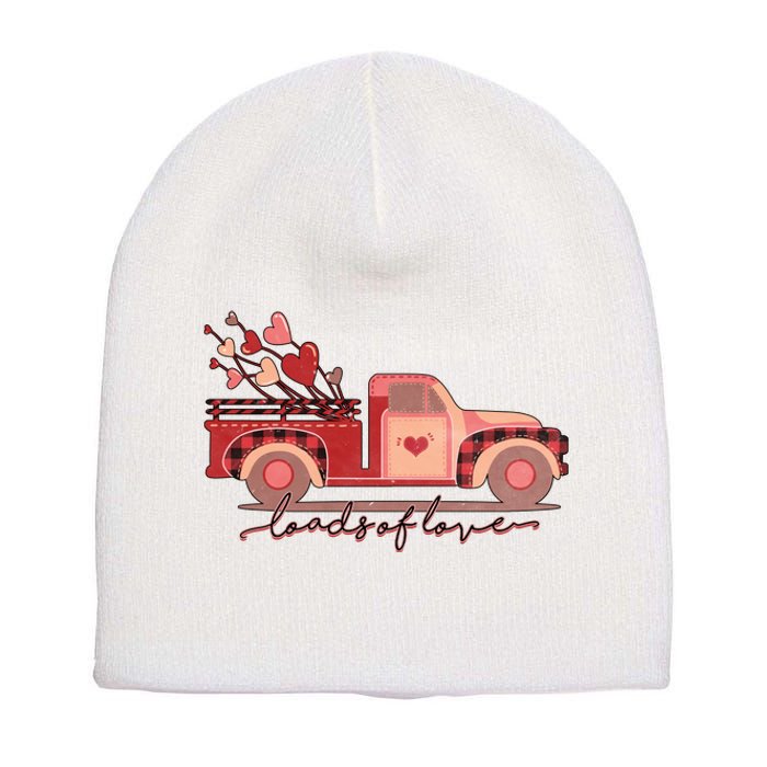 Load Of Love Truck Heart Retro Valentine's Day Gift Short Acrylic Beanie