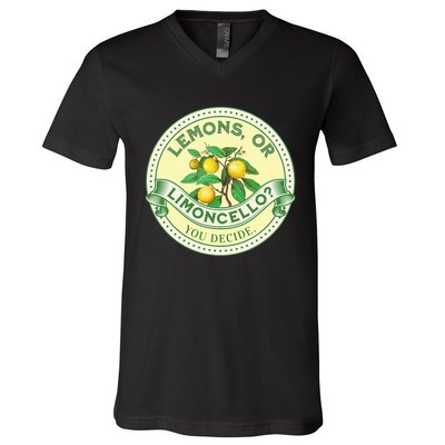 Lemons Or Limoncello You Decide. Optimist Pessimist V-Neck T-Shirt