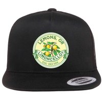 Lemons Or Limoncello You Decide. Optimist Pessimist Flat Bill Trucker Hat