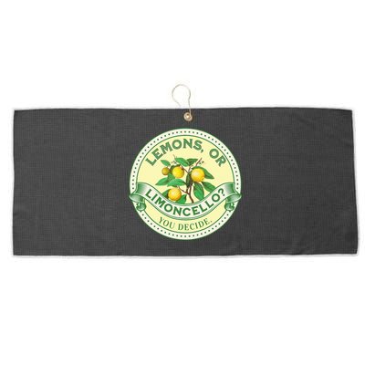 Lemons Or Limoncello You Decide. Optimist Pessimist Large Microfiber Waffle Golf Towel