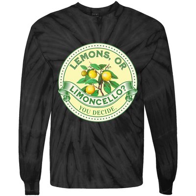 Lemons Or Limoncello You Decide. Optimist Pessimist Tie-Dye Long Sleeve Shirt