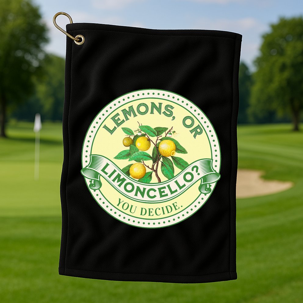 Lemons Or Limoncello You Decide. Optimist Pessimist Golf Towel