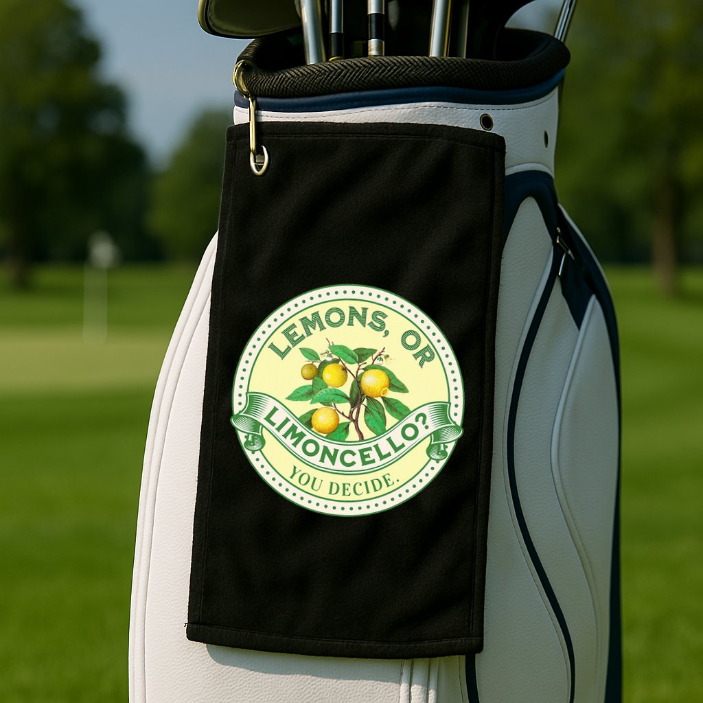 Lemons Or Limoncello You Decide. Optimist Pessimist Golf Towel