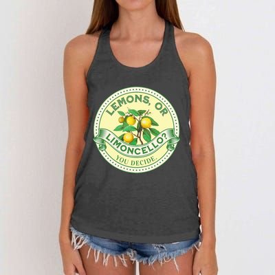 Lemons Or Limoncello You Decide. Optimist Pessimist Women's Knotted Racerback Tank