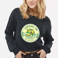 Lemons Or Limoncello You Decide. Optimist Pessimist Cropped Pullover Crew