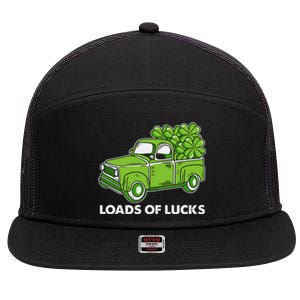 Load Of Lucks Trucks St Patricks Day 7 Panel Mesh Trucker Snapback Hat