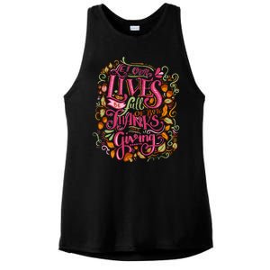 Let Our Lives Be Full Of Both Thanks And Giving Ladies PosiCharge Tri-Blend Wicking Tank