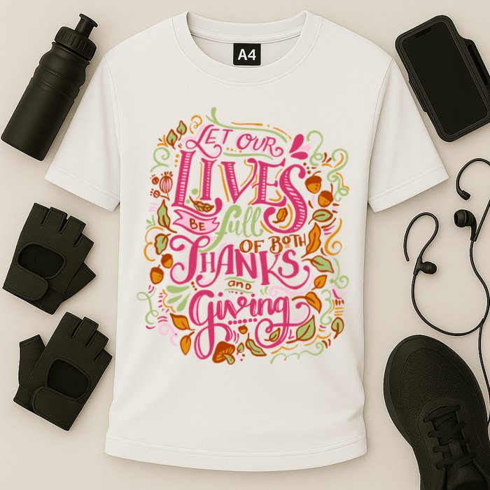 Let Our Lives Be Full Of Both Thanks And Giving Performance Shirt