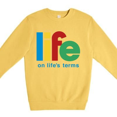 Life On Life's Terms Sobriety Recovery Funny Aa Na Gift Premium Crewneck Sweatshirt