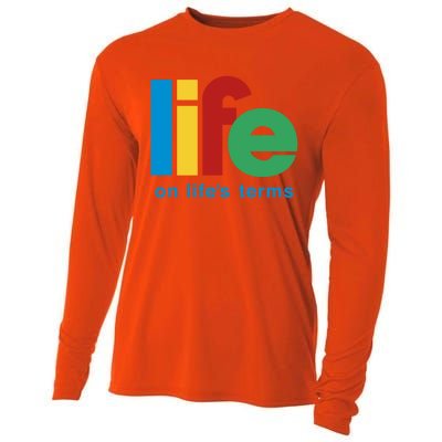 Life On Life's Terms Sobriety Recovery Funny Aa Na Gift Cooling Performance Long Sleeve Crew