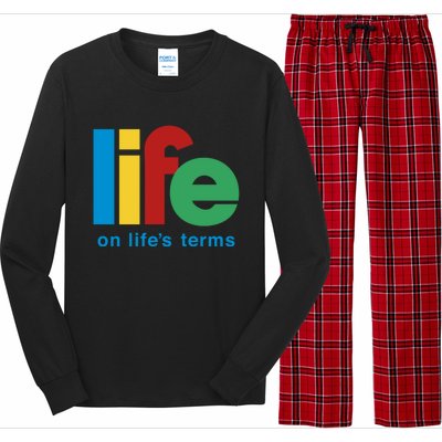 Life On Life's Terms Sobriety Recovery Funny Aa Na Gift Long Sleeve Pajama Set