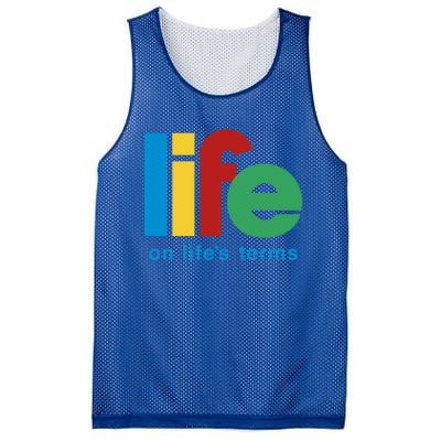 Life On Life's Terms Sobriety Recovery Funny Aa Na Gift Mesh Reversible Basketball Jersey Tank