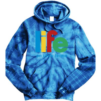 Life On Life's Terms Sobriety Recovery Funny Aa Na Gift Tie Dye Hoodie