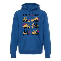 Loads Of Love Construction Truck Hearts Valentines Day Gift Premium Hoodie