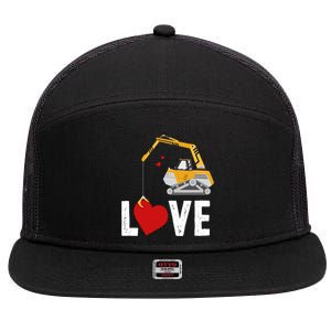 Loads Of Love Meaningful Gift For Construction Truck Lover Cute Gift 7 Panel Mesh Trucker Snapback Hat