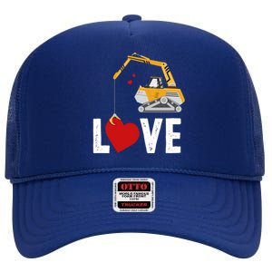 Loads Of Love Meaningful Gift For Construction Truck Lover Cute Gift High Crown Mesh Back Trucker Hat