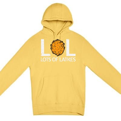 Lots Of Latkes Funny Jew Hanukkah Chanukah  Premium Pullover Hoodie