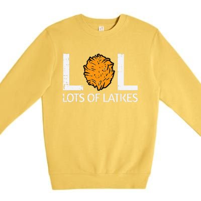 Lots Of Latkes Funny Jew Hanukkah Chanukah  Premium Crewneck Sweatshirt