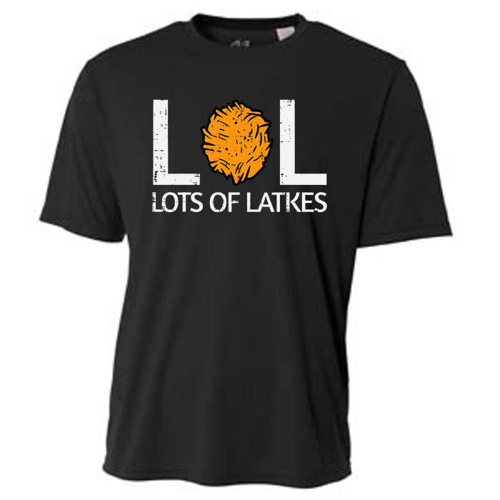 Lots Of Latkes Funny Jew Hanukkah Chanukah  Cooling Performance Crew T-Shirt