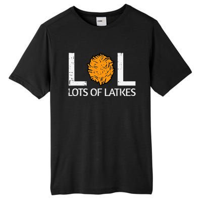 Lots Of Latkes Funny Jew Hanukkah Chanukah  Tall Fusion ChromaSoft Performance T-Shirt