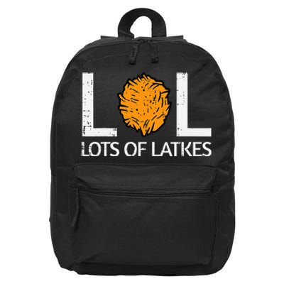 Lots Of Latkes Funny Jew Hanukkah Chanukah  16 in Basic Backpack