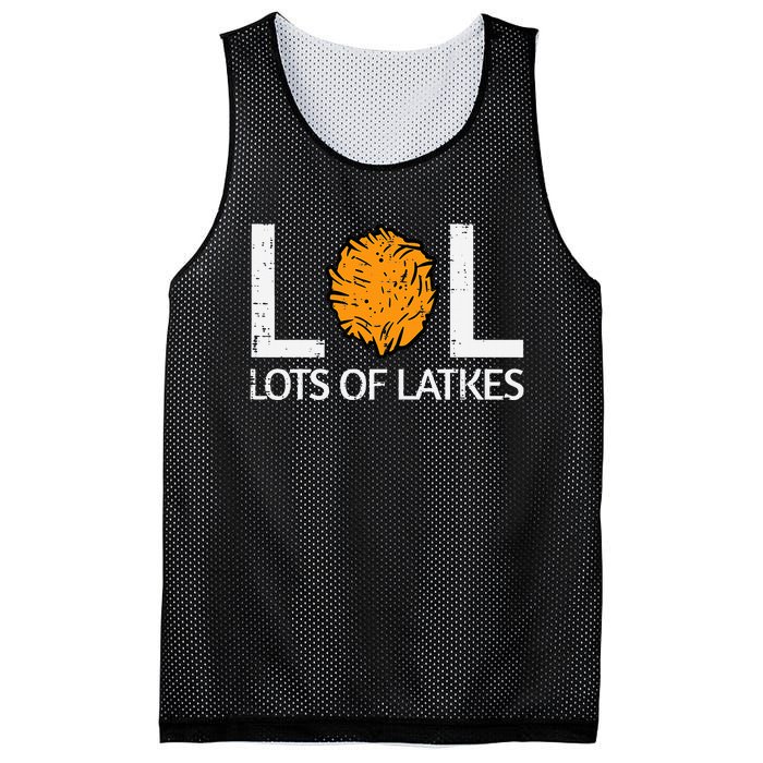 Lots Of Latkes Funny Jew Hanukkah Chanukah  Mesh Reversible Basketball Jersey Tank