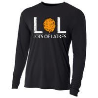 Lots Of Latkes Funny Jew Hanukkah Chanukah  Cooling Performance Long Sleeve Crew