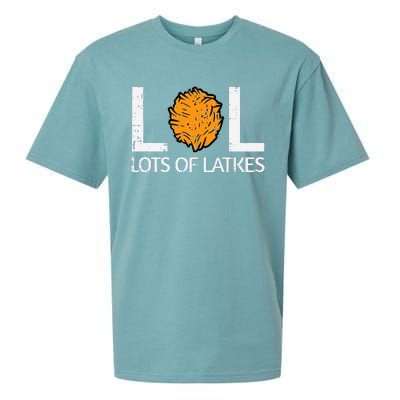 Lots Of Latkes Funny Jew Hanukkah Chanukah  Sueded Cloud Jersey T-Shirt