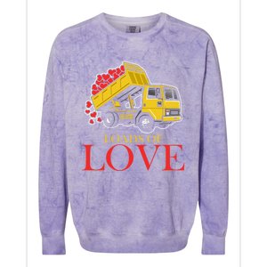 Loads Of Love Truck Construction Worker Valentine's Day Gift Colorblast Crewneck Sweatshirt