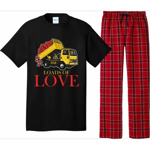 Loads Of Love Truck Construction Worker Valentine's Day Gift Pajama Set