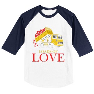 Loads Of Love Truck Construction Worker Valentine's Day Gift Baseball Sleeve Shirt