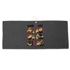 Loads Of Love Construction Trucks Valentine's Day Funny Gift Large Microfiber Waffle Golf Towel