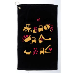 Loads Of Love Construction Trucks Valentine's Day Funny Gift Platinum Collection Golf Towel