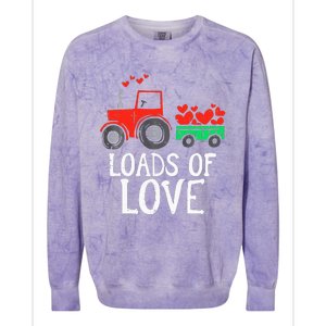 Loads Of Love Tractor Cute Valentines Day Colorblast Crewneck Sweatshirt